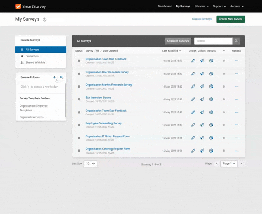 Image showing how to add a survey to the template folder