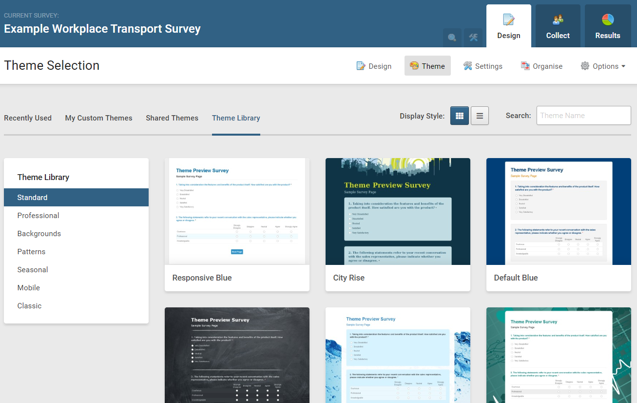 Survey Theme Selector