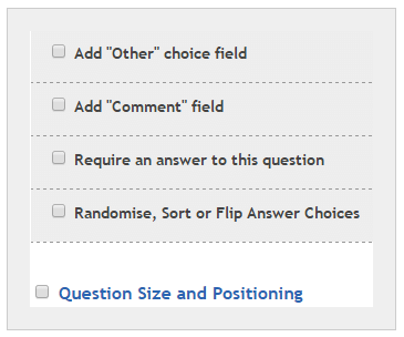 Set up rating or ranking question step 2