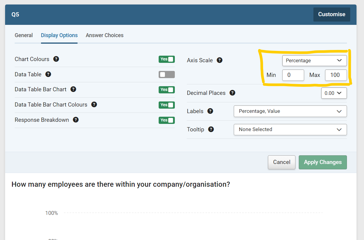 Image showing the new responses table